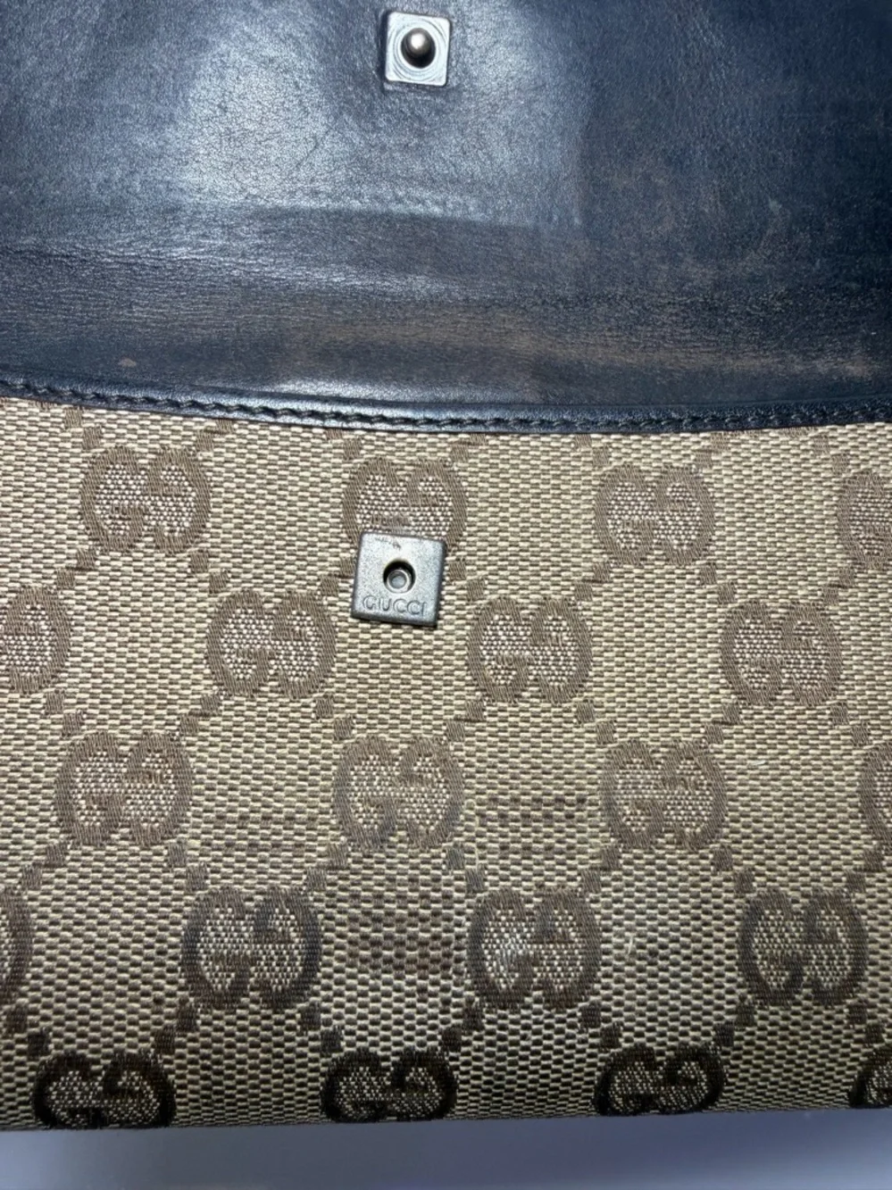 Gucci Brown and Beige Monogram Continental Wallet (Fair) with COA - Picture 3 of 16